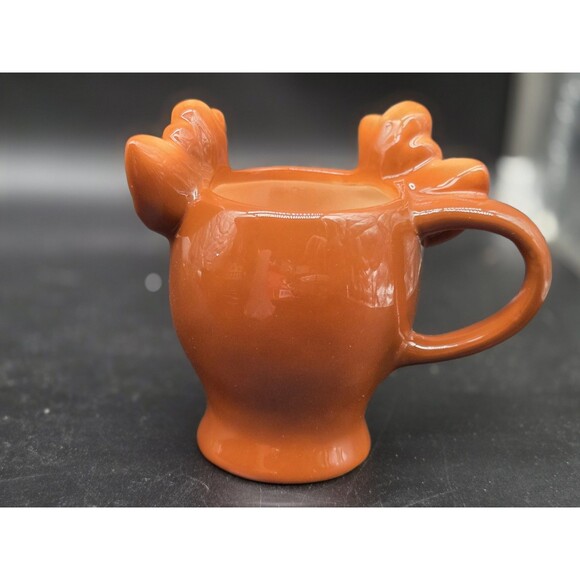 Pottery Barn Retro Figural Reindeer Mug With Antlers 12 oz Christmas Holiday - Picture 10 of 15